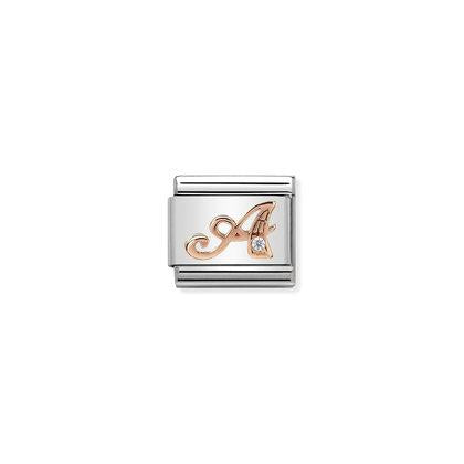 Rose Gold - Letter A charm By Nomination Italy
