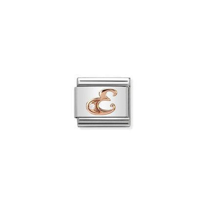 Rose Gold - Letter E charm By Nomination Italy