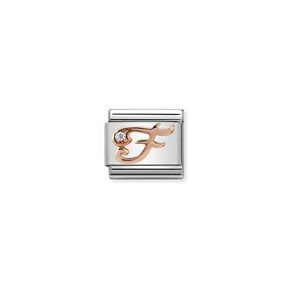 Rose Gold - Letter F charm By Nomination Italy