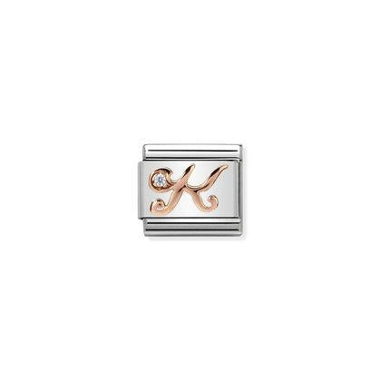 Rose Gold - Letter K charm By Nomination Italy