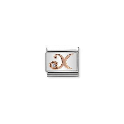 Rose Gold - Letter X charm By Nomination Italy
