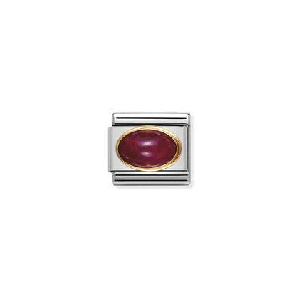 Gold Oval Stones - Ruby Charm By Nomination Italy