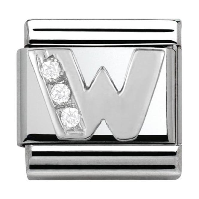 Silver Letters - W charm By Nomination Italy