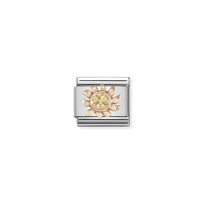 Rose Gold - Yellow CZ Sun charm By Nomination Italy