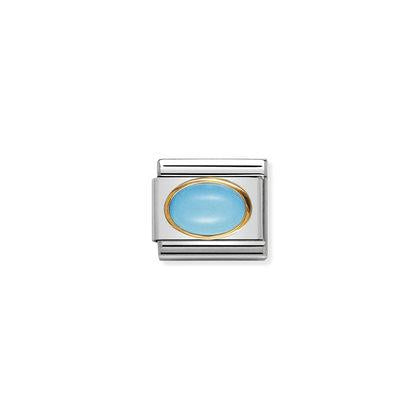 Oval Stones Gold - Turquoise Charm By Nomination Italy