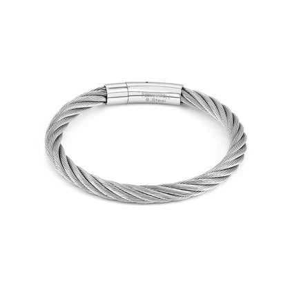 B-Yond Twisted Metal Cord Bracelet - Steel - Nomination Italy