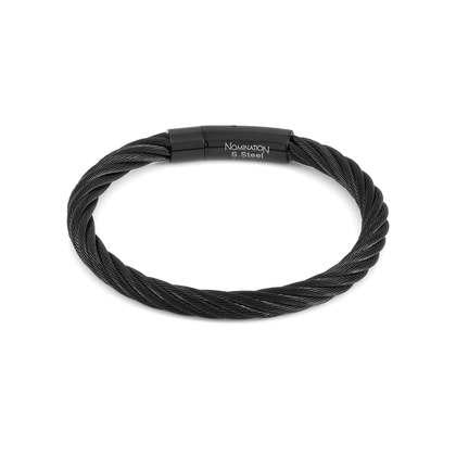 B-Yond twisted metal cord bracelet - Black - Nomination Italy