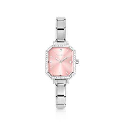 Paris Watch With Cubic Zirconia - Pink Face - Nomination Italy