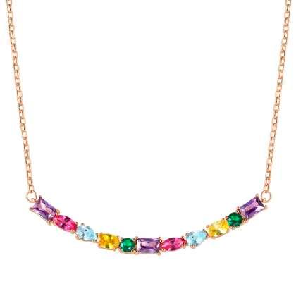 Mixed Pink Gold Colour Wave Necklace - Nomination Italy