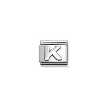 Letter K - Silver Link - Nomination Italy