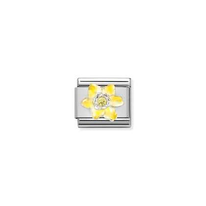 Nomination Charm - Yellow Enamel Daffodil With Yellow Crystal