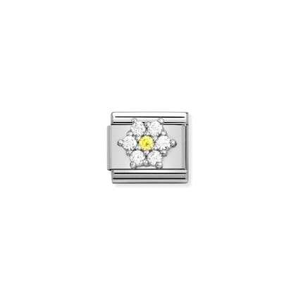 Nomination Charm - Spring Life Collection - Flower - White & Yellow CZ