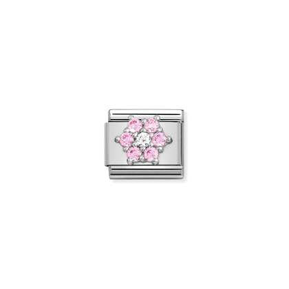 Nomination Charm - Spring Life Collection - Pink And White Flower CZ
