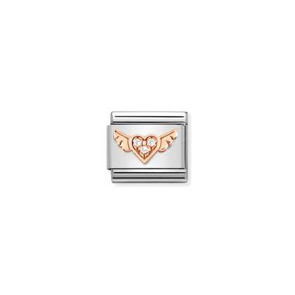 Winged Heart Charm - Rose Gold - Nomination Italy