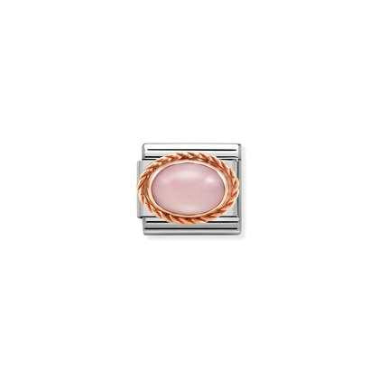 Nomination Charm - Rose Gold Stones - Pink Opaline