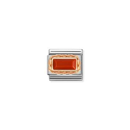 Rectangular Red Coral - Rose Gold - Link - Nomination Italy