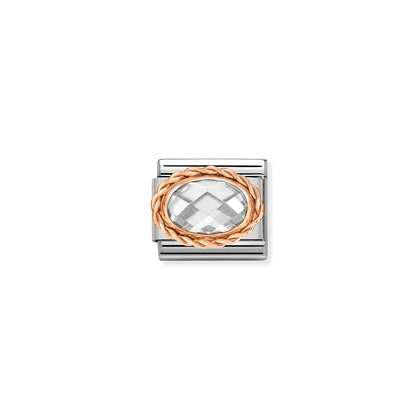 Nomination Charm - Rose Gold - Clear Stone