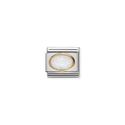 Oval Gold Stones - White Opal Charm By Nomination Italy