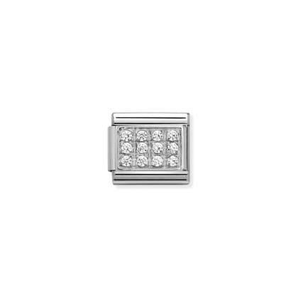 Silver Pave - White Charm By Nomination Italy