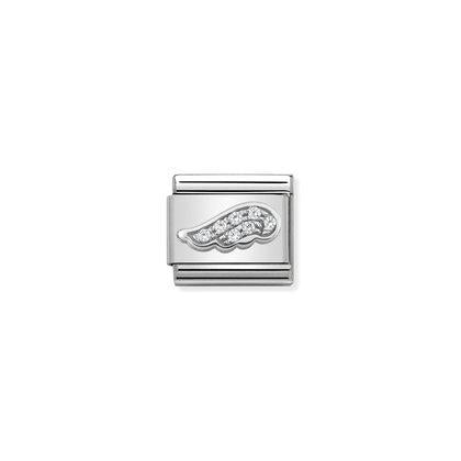 Silver & Cubic Zirconia - Wing charm By Nomination Italy